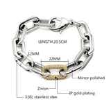 Crystal Link Chain Bracelet for Women Men