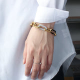 Crystal Link Chain Bracelet for Women Men