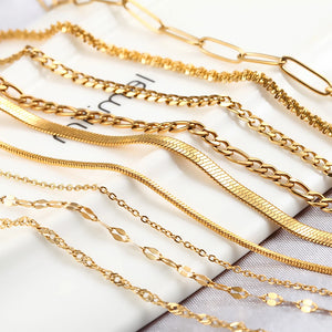 Women's Stainless Steel Link Necklace Silver Rope Chain Pendant Choker