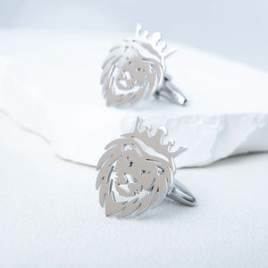 Stainless Steel Lion King Crown Cufflinks Men Boys Hip Hop Wedding Groom