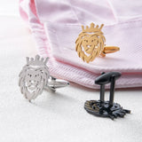 Stainless Steel Lion King Crown Cufflinks Men Boys Hip Hop Wedding Groom
