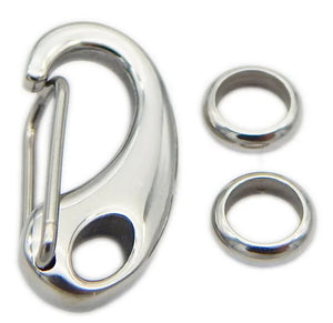 Stainless Steel Lobster Claw Clasp Silver Tone SNAP Hook Clip & Close Jump Rings