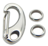 Stainless Steel Lobster Claw Clasp Silver Tone SNAP Hook Clip & Close Jump Rings