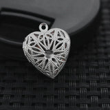 Heart Filigree Stainless Steel Locket Pendant Aromatherapy Diffuser