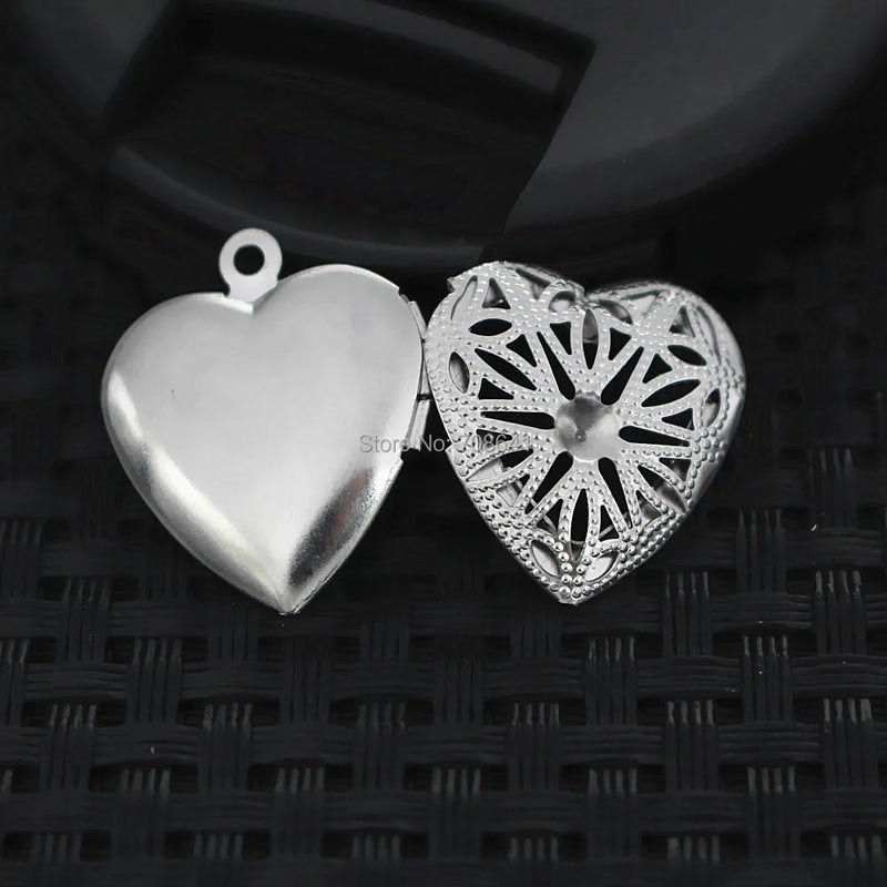 Heart Filigree Stainless Steel Locket Pendant Aromatherapy Diffuser