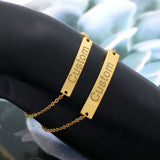 Personalized Stainless Steel Name Bracelet Men Women Cuban Chain Engraved