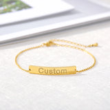Personalized Stainless Steel Name Bracelet Men Women Cuban Chain Engraved