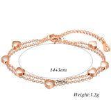 Stainless Steel Love Bracelet with Geometric Heart Pendant