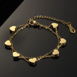 Stainless Steel Love Bracelet with Geometric Heart Pendant