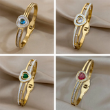 Stainless Steel Love Bracelets Crystal Couple Heart Matching