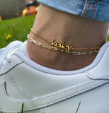 Personalized Name Anklet-Cuban Chain Anklet