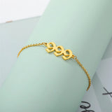 Stainless Steel Angel Number Charm Bracelet 111-999