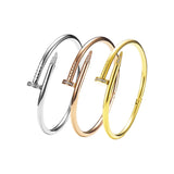 Stainless Steel Nail Bangles for Women Bracelets on Hand Lady Girl
