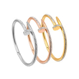 Stainless Steel Nail Bangles for Women Bracelets on Hand Lady Girl