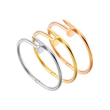 Stainless Steel Nail Bangles for Women Bracelets on Hand Lady Girl