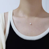 Stainless Steel Single Pearl Invisible Necklace Choker