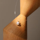 Stainless Steel Single Pearl Invisible Necklace Choker