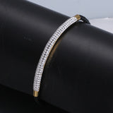 Stainless Steel Clasp Bracelet Crystal Rhinestone Charm Leather Wrap