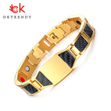 Stainless Steel Magnetic Therapy Bracelet for Arthritis Engrave ID Bracelets