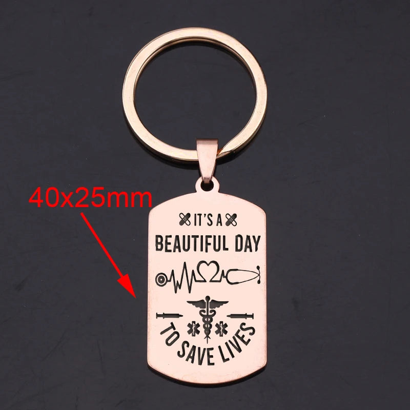 Medical Stainless Steel Dog Tag Keychain - Save Lives