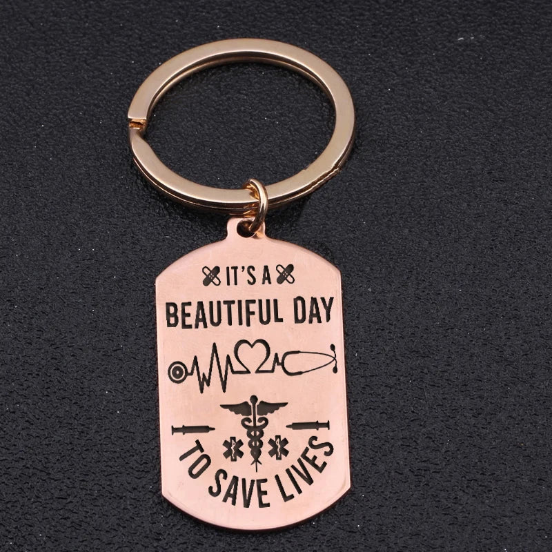 Medical Stainless Steel Dog Tag Keychain - Save Lives