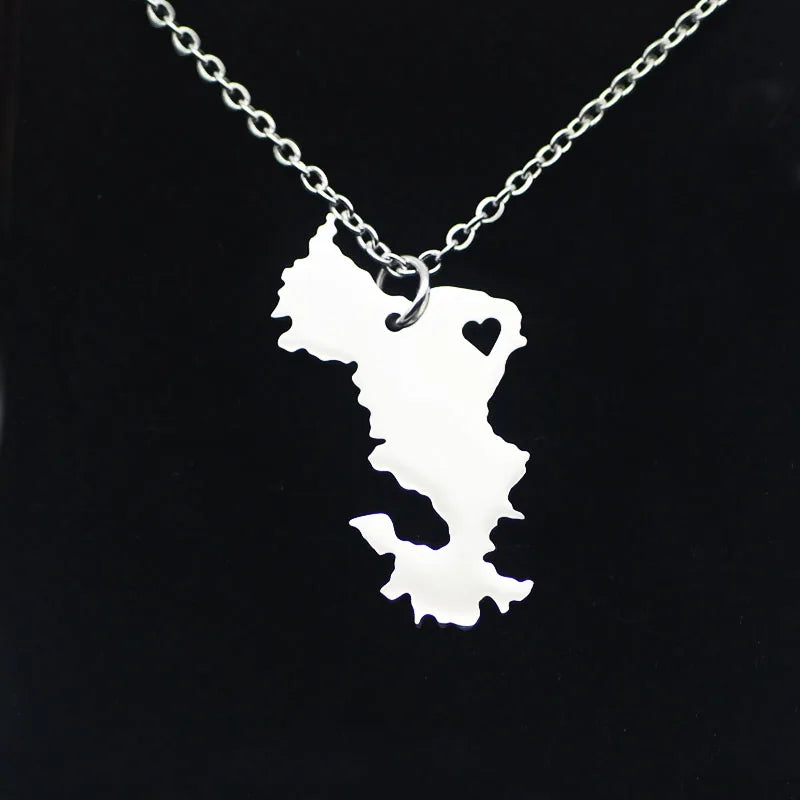 Stainless Steel Mayotte Jewelry Engraved Travel Necklace Gift YP4108