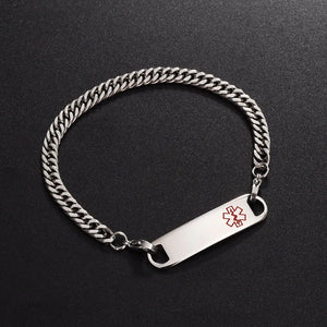 Stainless Steel Medical Technician Tag Chain Bracelet