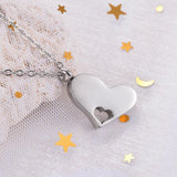 Heart Pendant Ash Holder Urn Necklace for Ashes with Funnel Kit