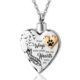 Memorial Heart Cremation Ashes Urn Jewelry - Your Wings Were Ready