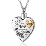 Memorial Heart Cremation Ashes Urn Jewelry - Your Wings Were Ready