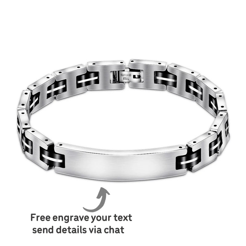Personalized Stainless Steel Men Bracelet Motorcycle Bangle Jewelry