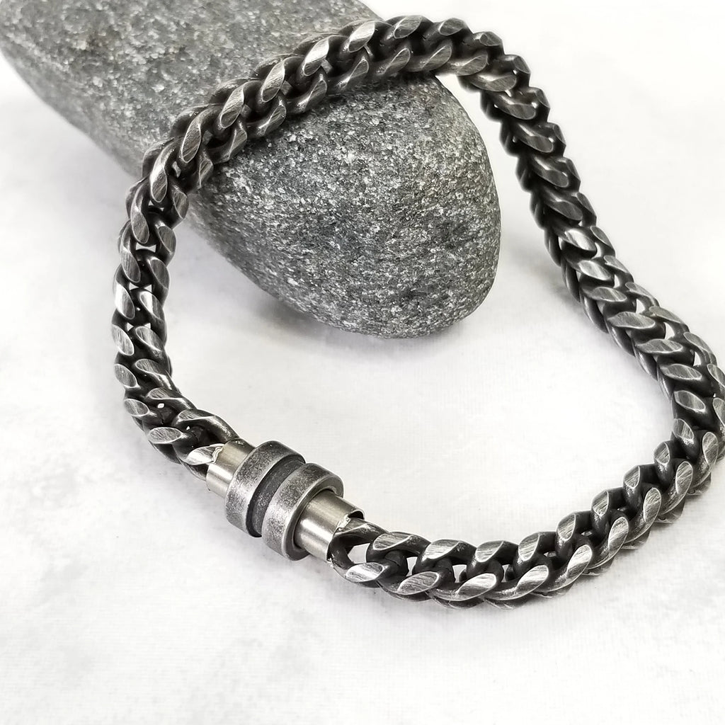 Vintage Style Men's Stainless Steel Chain Bracelet 6 Size