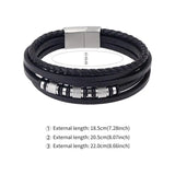 Stainless Steel Leather Rope Bracelet Multilayer Charm Bracelet