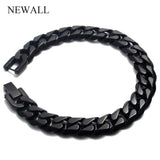 Stainless Steel Men Safety Buck Bracelet Cuban Link