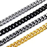 Stainless Steel Men Safety Buck Bracelet Cuban Link