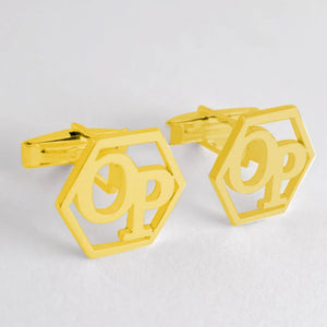 Stainless Steel Men Suit Sleeve Cufflink Name Hexagons Cufflink