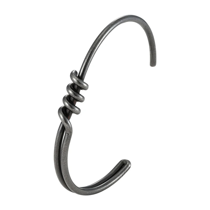 Men Vintage Bangle Bracelet Stainless Steel Chain Wristband Jewelry Gift