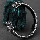 Stainless Steel Men's Wolf Head Bracelet Street Biker Party Accessories
