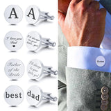 Men's Stainless Steel Wedding Date Cufflinks