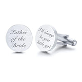 Men's Stainless Steel Wedding Date Cufflinks