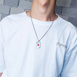Stainless Steel Poker Pendant Necklace Hip-hop Spade Design