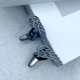 Men's Stainless Steel Wing Cufflinks for Wedding Groomsmen