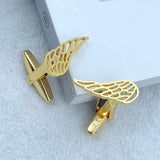 Men's Stainless Steel Wing Cufflinks for Wedding Groomsmen