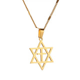 Men's Stainless Steel Star of David Cross Necklace