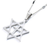 Men's Stainless Steel Star of David Cross Necklace