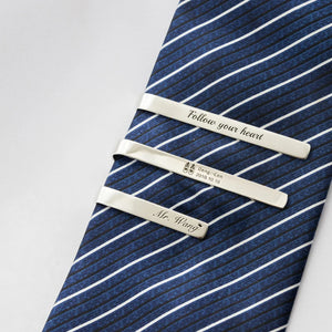 Personalized Stainless Steel Men's Tie Clip - Logo To Map Lettering