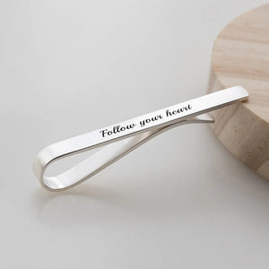 Personalized Stainless Steel Men's Tie Clip - Logo To Map Lettering