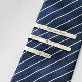 Personalized Stainless Steel Men's Tie Clip - Logo To Map Lettering
