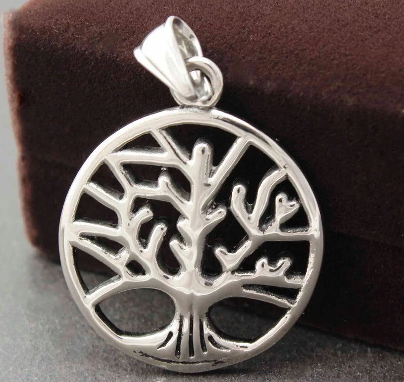 Stainless Steel Mens Tree of Life Titanium Pendant