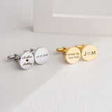 Personalized Stainless Steel Cufflinks-Engraved Letter Cufflinks-Boyfriend Gift